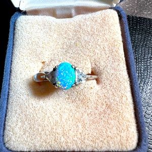 Sterling opal ring